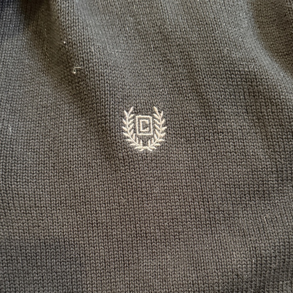 Chaps Men's Black Sweater with Dark Brown Elbow Patches - Picture 5 of 10